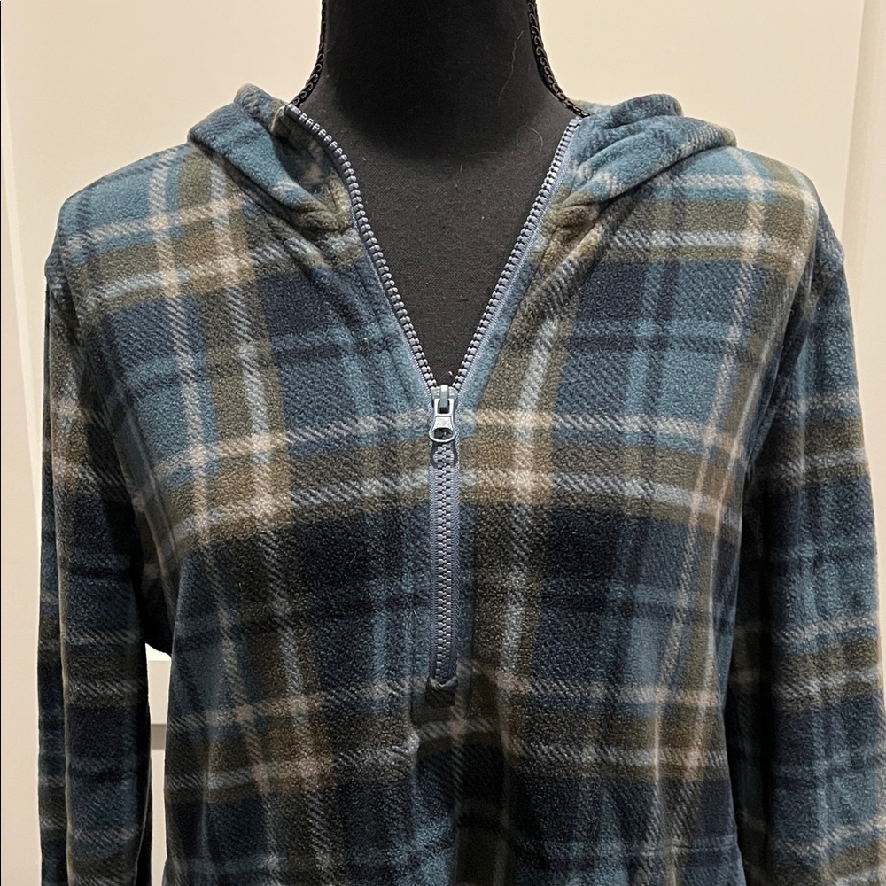 O'Neill Blue and Gray Plaid Hoodie Size S - Picture 3 of 7